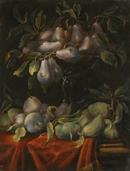 Stillleben mit Früchten und Glastazzas